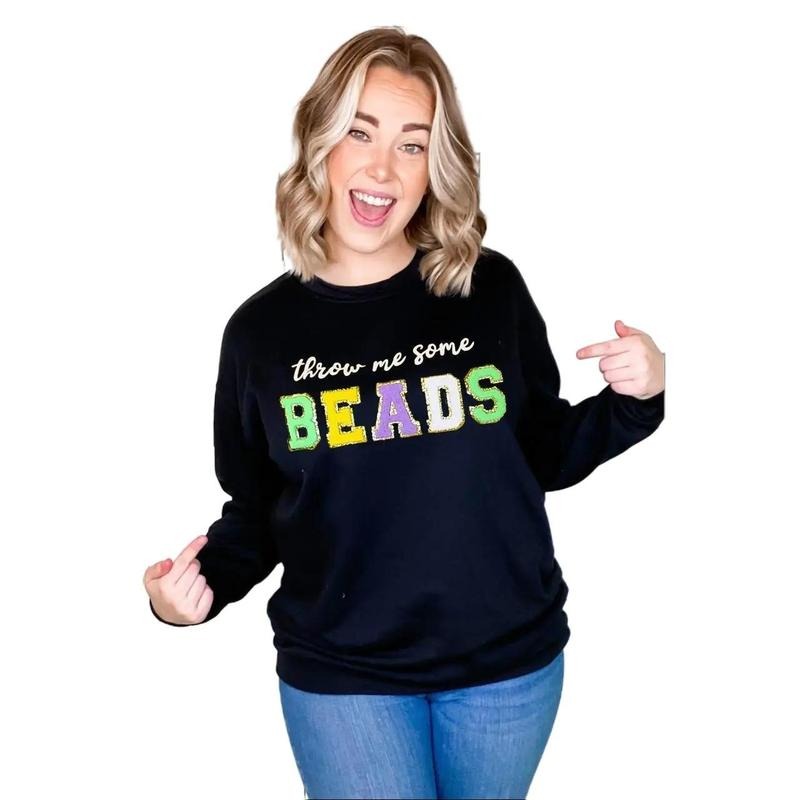 Throw Me Some Beads Ideal Chenille Sweatshirt T-Shirts, Hoodie | CiraTrend.com