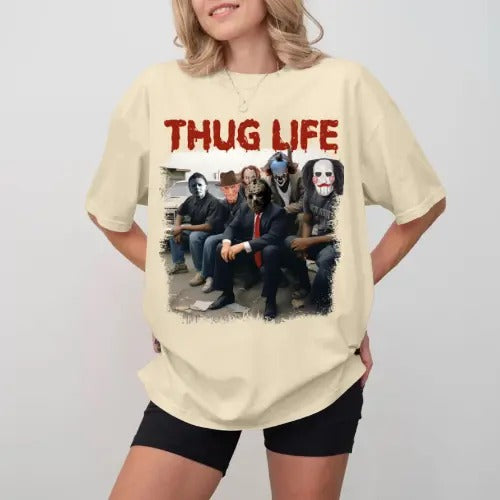 Thug Life Horro Halloween T-Shirt, Gift For Fan, Gift For Her, Gift For Him Fabric Top Hoodie, Sweatshirt | CiraTrend.com