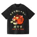 Tiger Vintage Wash Japanese Design T-Shirt Womenswear Streetwear Summer Crewneck Tshirt Hoodie, Sweatshirt | CiraTrend.com