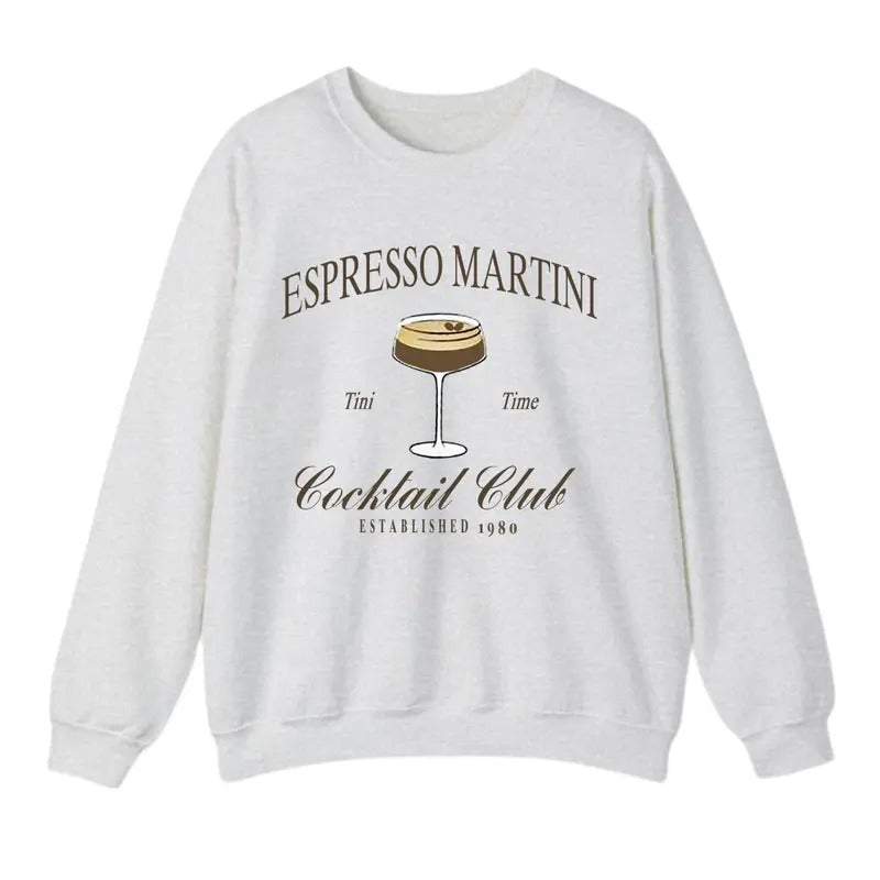 Tini Time Sweatshirt, Espresso Martini Shirt, Retro Cocktail and Social Club Hoodie for women Menswear Underwear Classic...