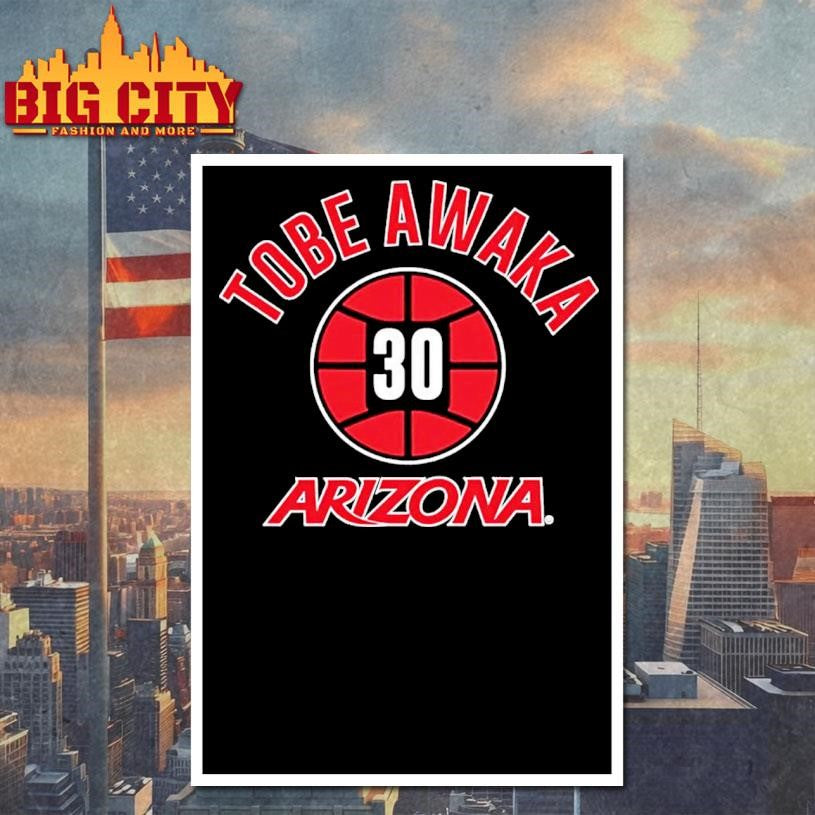 Tobe Awaka 30 Arizona Wildcats Basketball Name Number Ball Shirt
