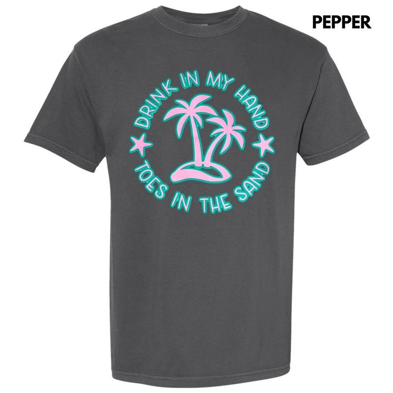 Toes In The Sand Puff Comfort Colors T-Shirt Hoodie, Sweatshirt | CiraTrend.com