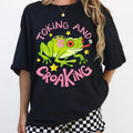 Toking Croaking Shirt Humor Funny Frog Sassy Stoned 420 Toad Smoke T-Shirts, Hoodie, Sweatshirt