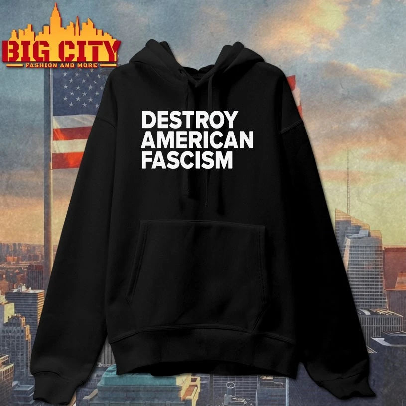 Tom Morello’s wearing destroy American fascism shirt
