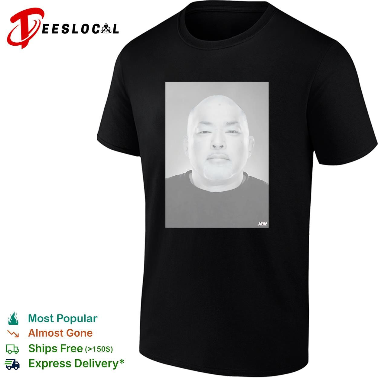 Tomohiro Ishii AEW mugshot portrait shirt