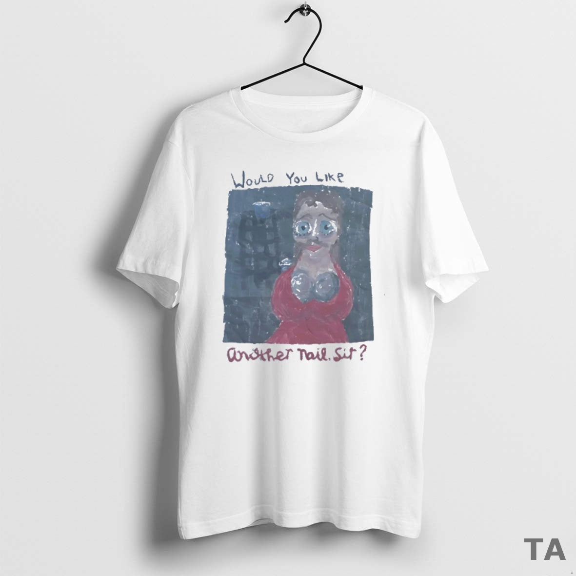 Top An Oil Painting Of A Busty Woman Would You Like Another Tail Sit T-Shirts, Hoodie, Sweatshirt | CiraTrend.com