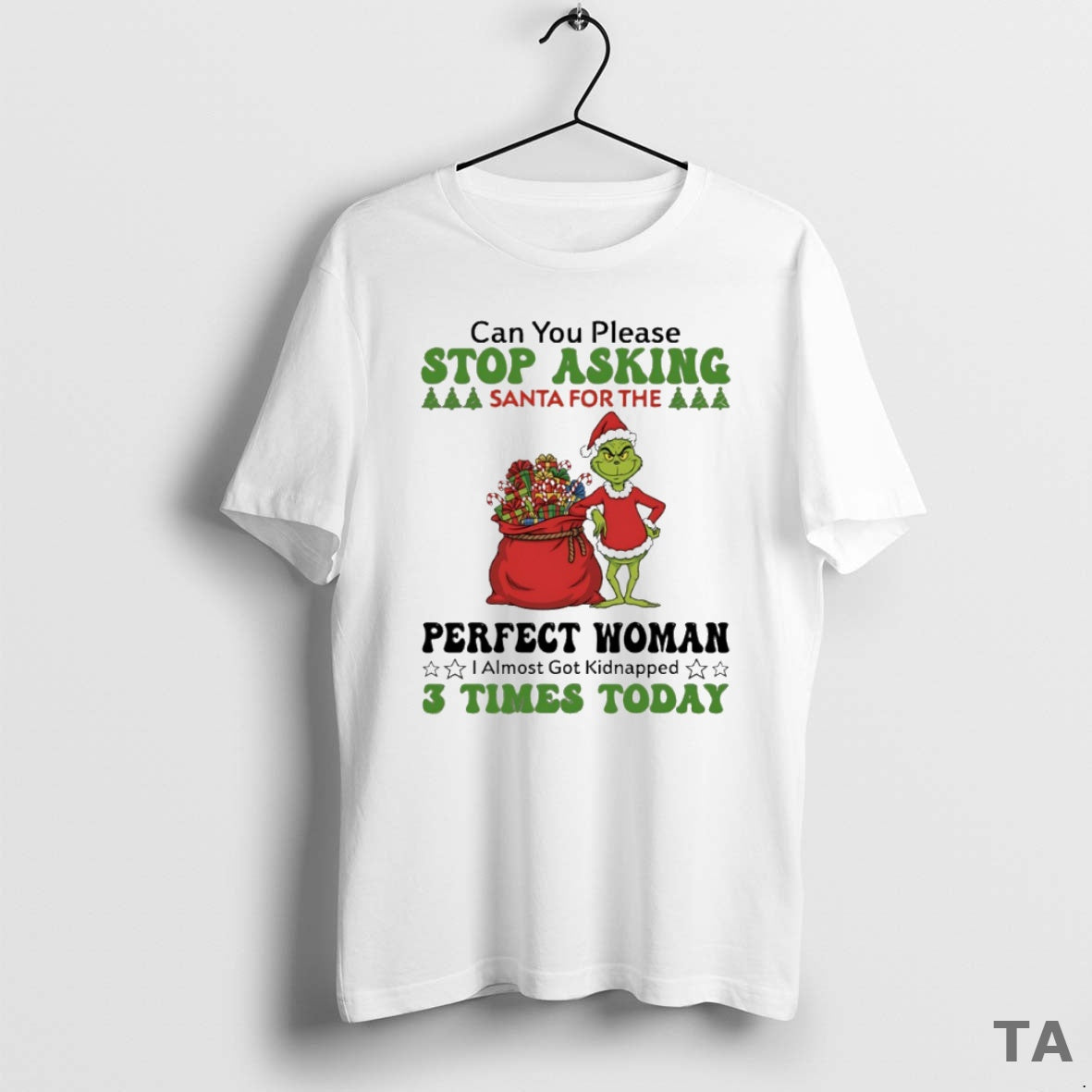 Top Grinch Can You Please Stop Santa For The Perfect Woman Circle T Shirt Sweater Hoodie, Sweatshirt | CiraTrend.com
