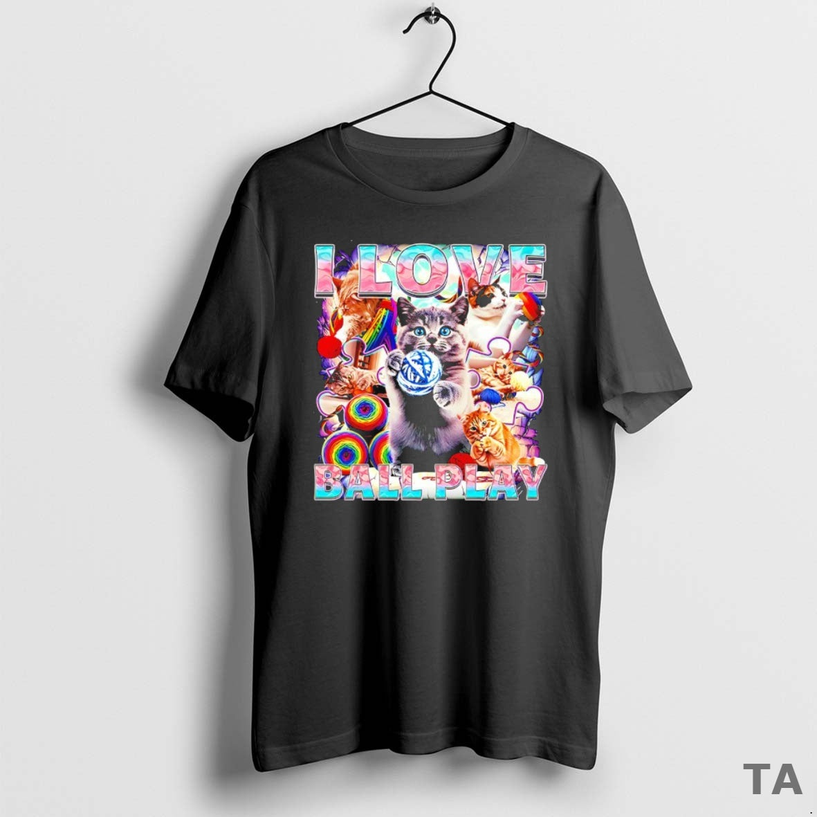 Top I Love Ball Play Cats Graphic T Shirt Sweater Hoodie, Sweatshirt | CiraTrend.com