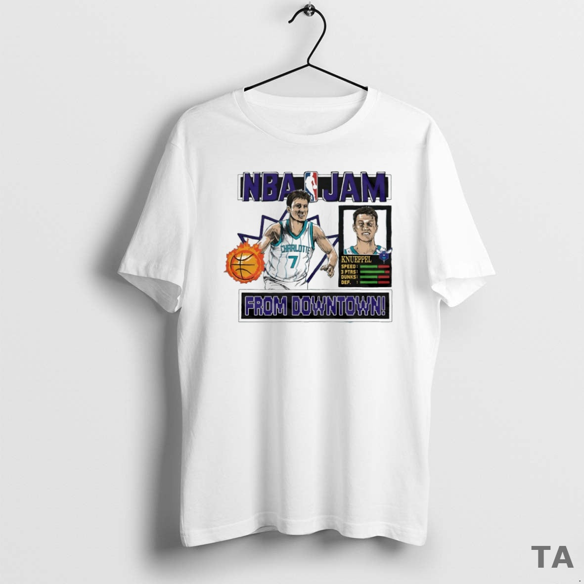Top Nba Jam Charlotte Hornets Kon Knueppel From Downtown Circle T Shirt Sweater Hoodie, Sweatshirt | CiraTrend.com