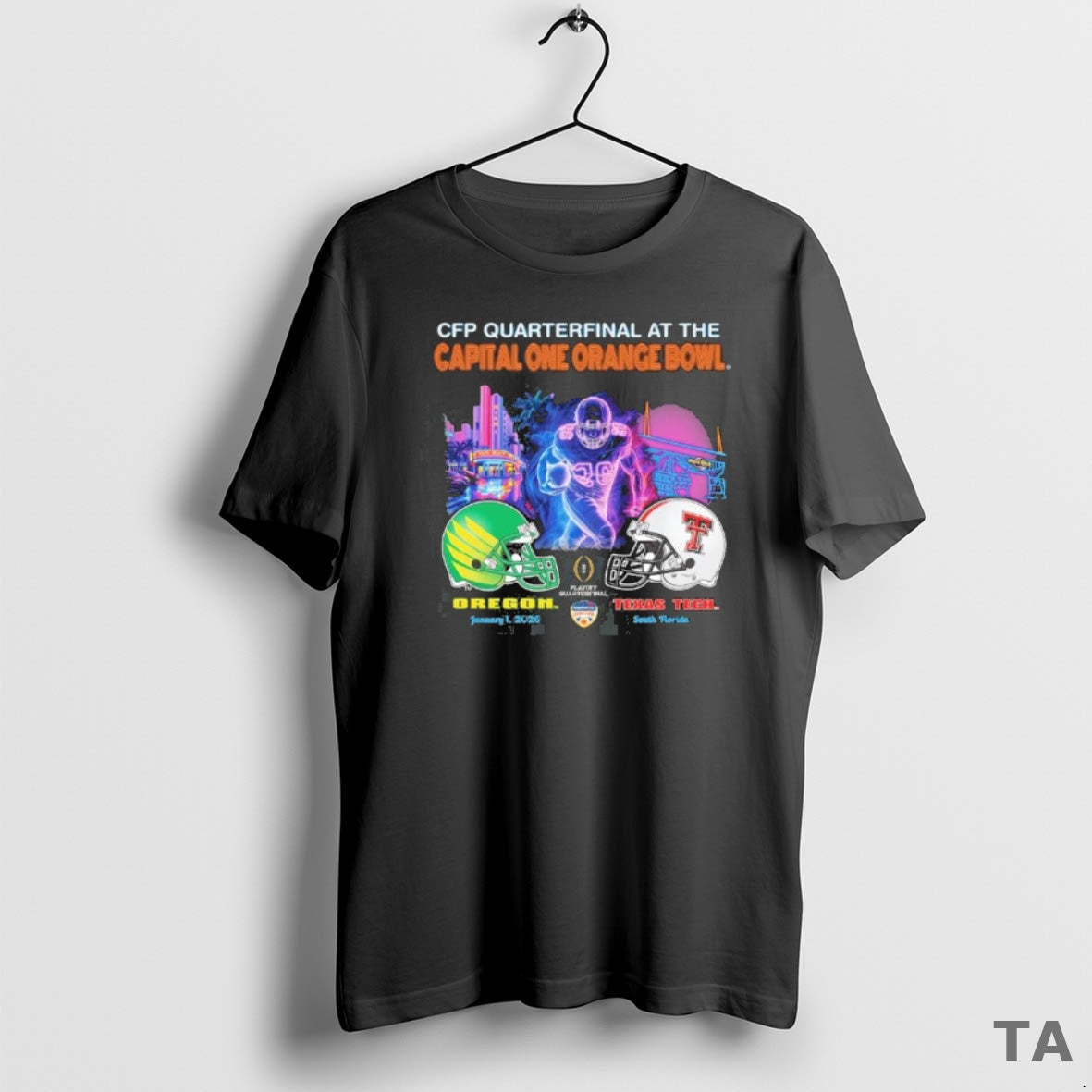 Top Oregon Vs Texas Tech 2026 Cfp Orange Bowl Art Deco Game T Shirt Sweater Hoodie, Sweatshirt | CiraTrend.com