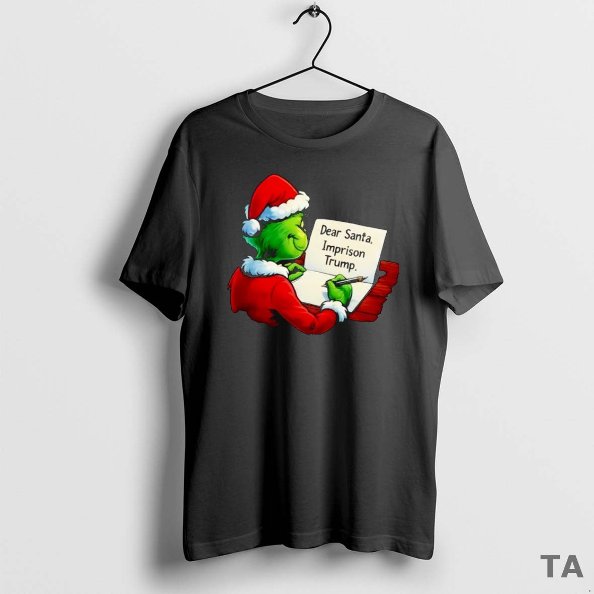 Top Santa Grinch Write Dear Santa Imprison Trump Xmas T Shirt Sweater Hoodie, Sweatshirt | CiraTrend.com