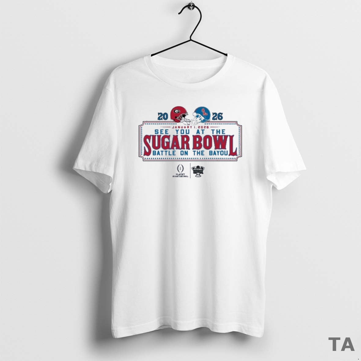 Top See You At The Sugar Bowl Dueling Helmet 2026 Georgia Vs Ole Miss T-Shirts, Hoodie, Sweatshirt | CiraTrend.com