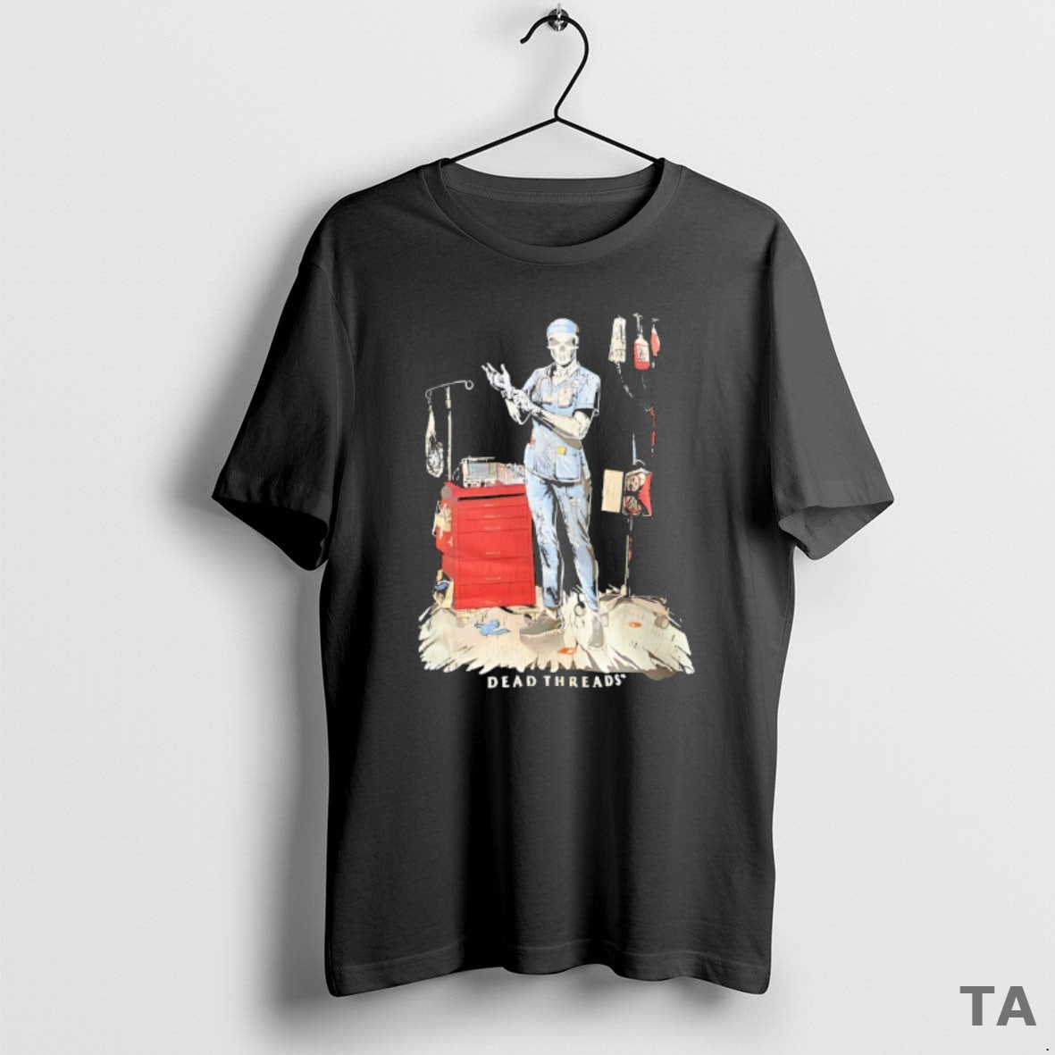 Top Skeleton Nurse Put On Gloves Dead Threads T Shirt Sweater Hoodie, Sweatshirt | CiraTrend.com