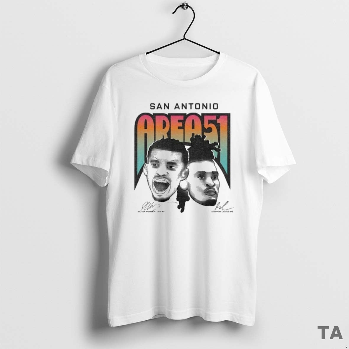 Top Victor Wembanyama And Stephon Castle San Antonio Spurs Area 51 Heads Signatures T-Shirts, Hoodie, Sweatshirt