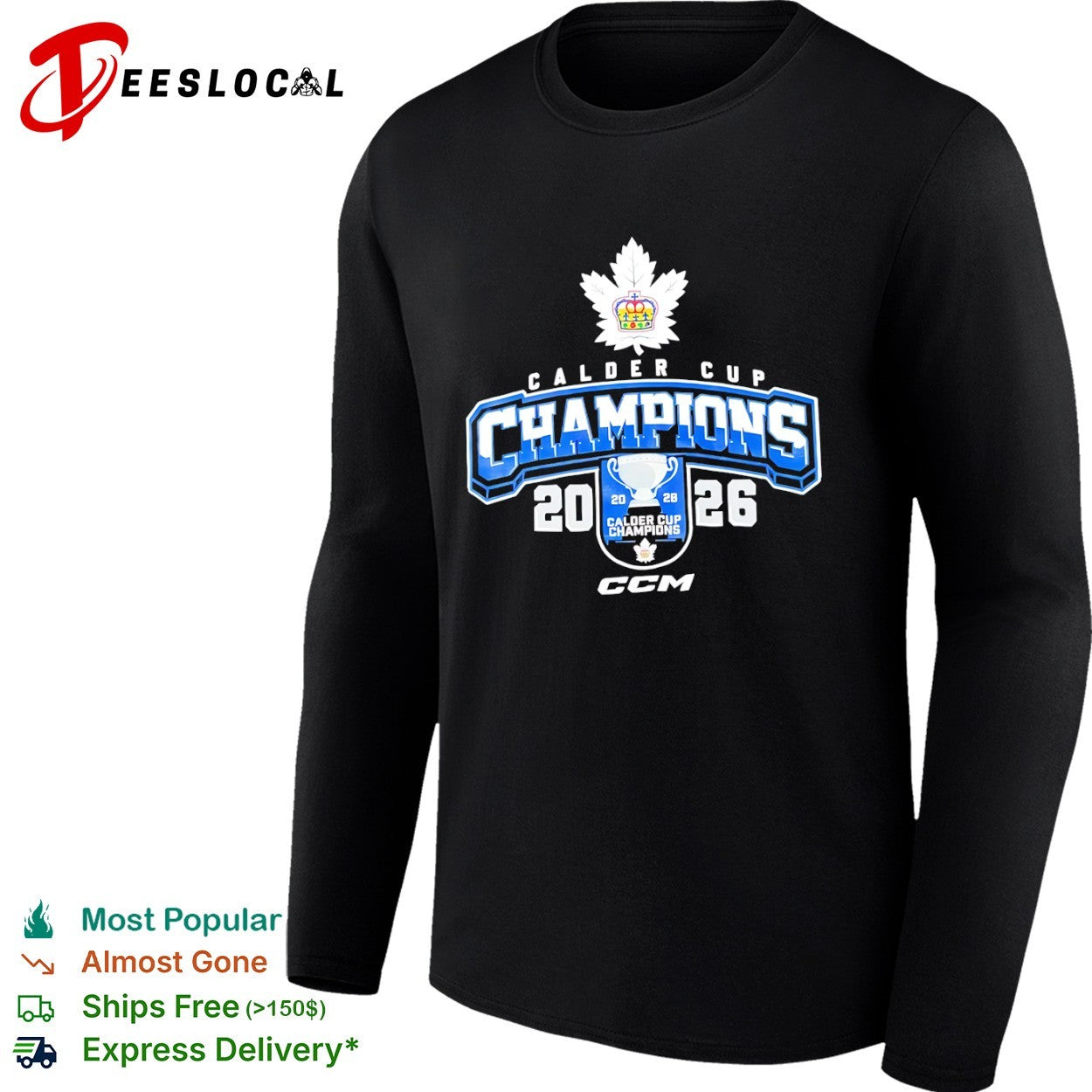 Toronto Marlies Calder Cup champions 2026 CCM trophy leaf shirt
