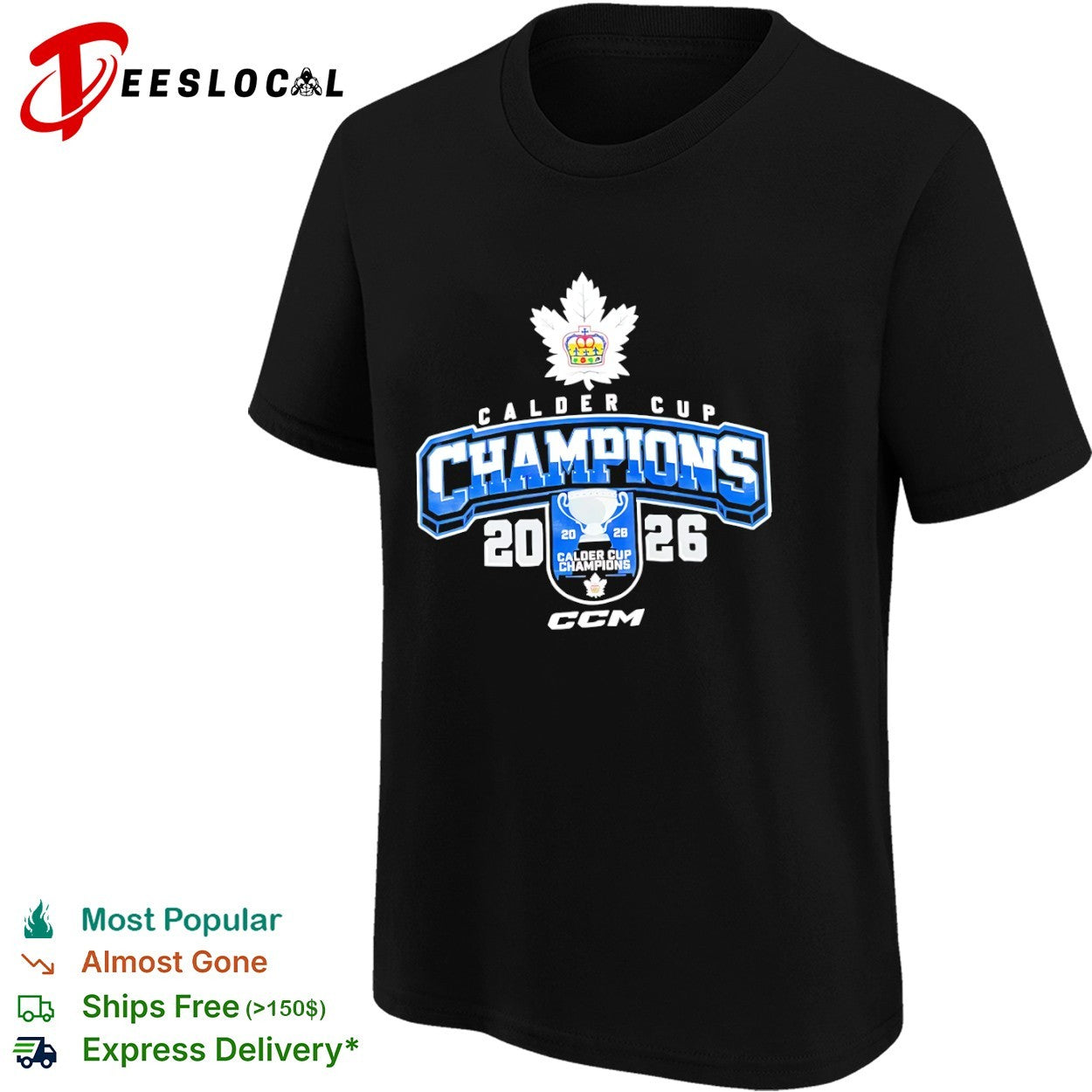 Toronto Marlies Calder Cup champions 2026 CCM trophy leaf shirt