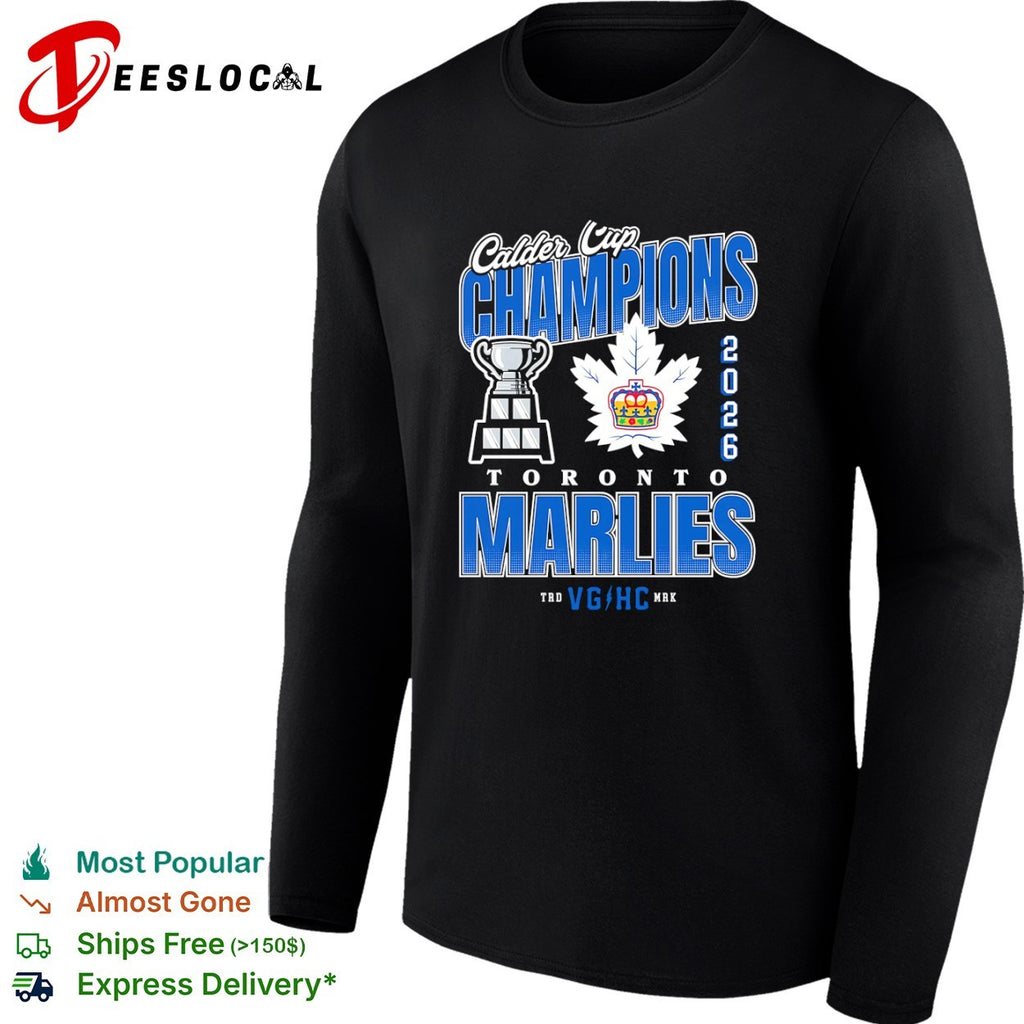 Toronto Marlies Calder Cup champions 2026 trophy leaf shirt