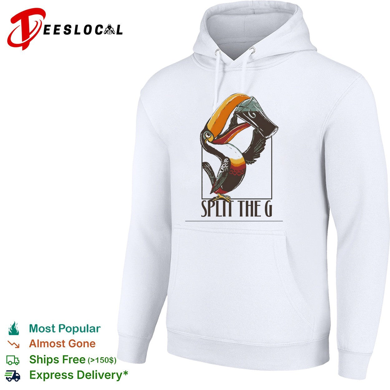 Toucan holding beer split the G shirt