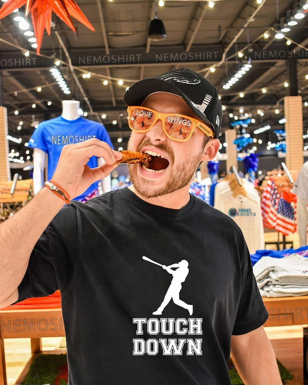 Touch Down baseball player silhouette shirt