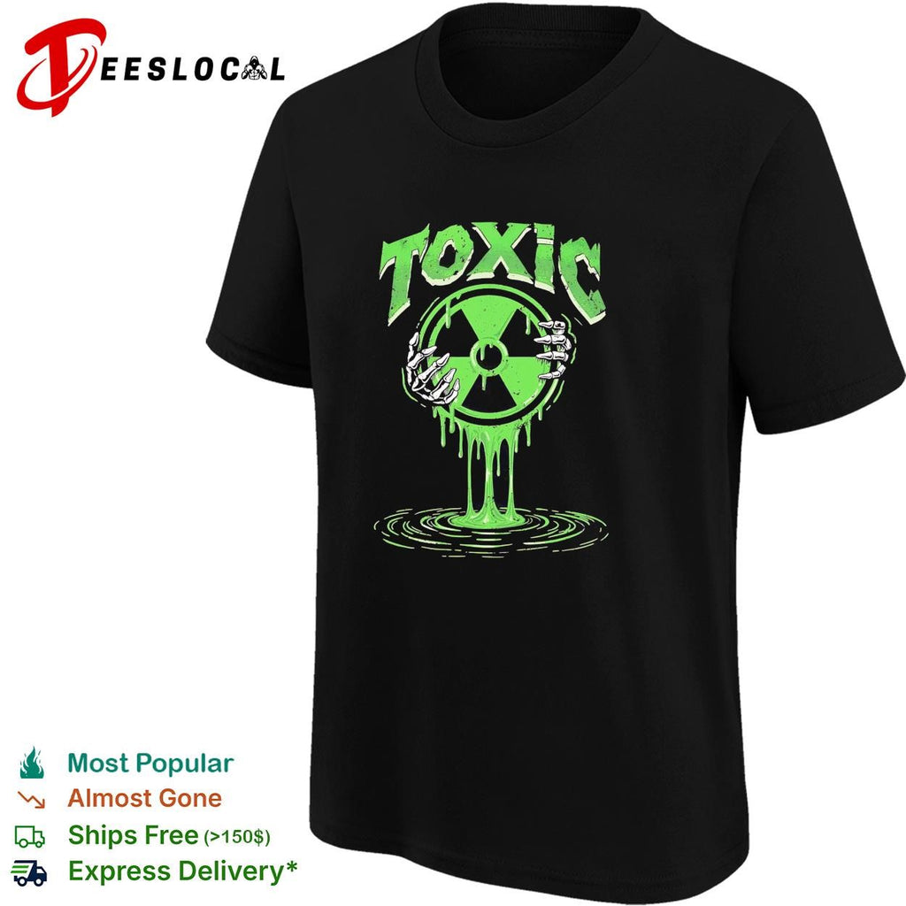 Toxic radioactive skeleton hand shirt