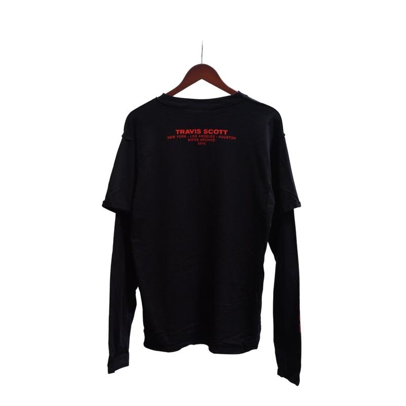 Travis Scott TS Birds The Ends Long Sleeve Tee Black (TSCJ-LS010) Mens Size S-XL Hoodie, Sweatshirt | CiraTrend.com