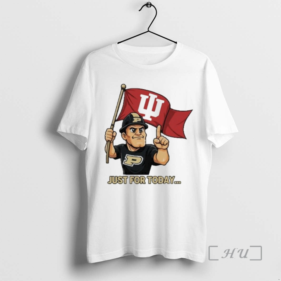 Trending Iu Football Just For Today Purdue Pete With Flag T-Shirts, Hoodie, Sweatshirt | CiraTrend.com