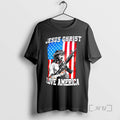 Trending Jesus Christ I Love America Rifle American Flag Graphic T-Shirts, Hoodie, Sweatshirt | CiraTrend.com