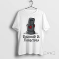 Trending Monty Python Black Knight Missing Arms Medieval Armor Movie Quote Illustration Unarmed And Dangerous T-Shirts,...