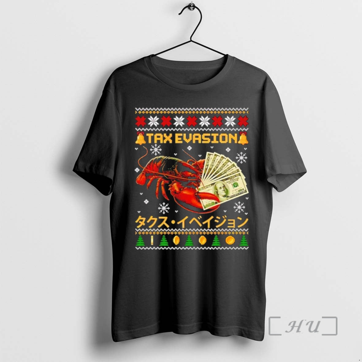 Trending Tax Evasion Lobster Ugly Christmas Black T-Shirts, Hoodie, Sweatshirt | CiraTrend.com