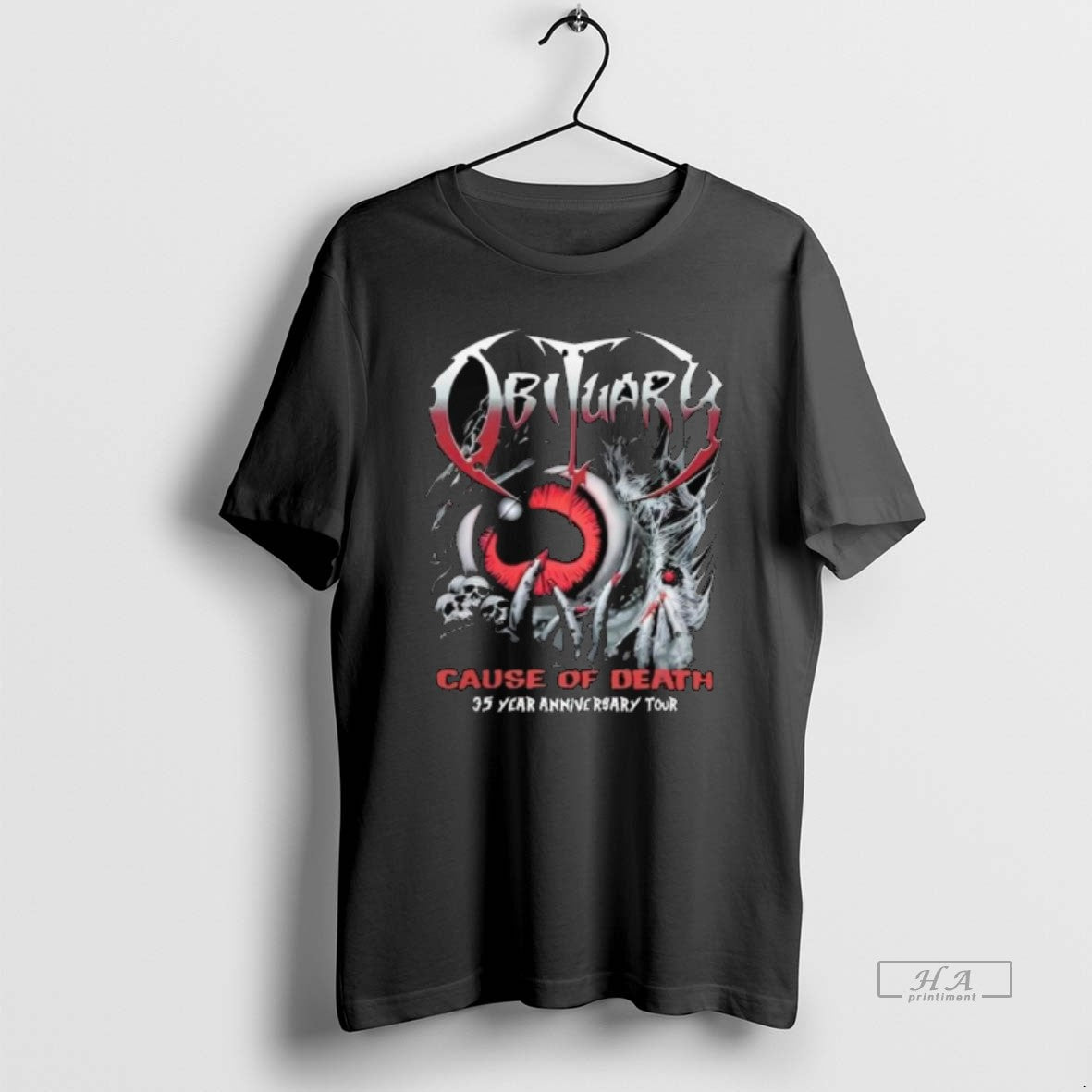 Trendy Obituary Cause Of Death 35 Year Anniversary Tour 2025 Long Sleve