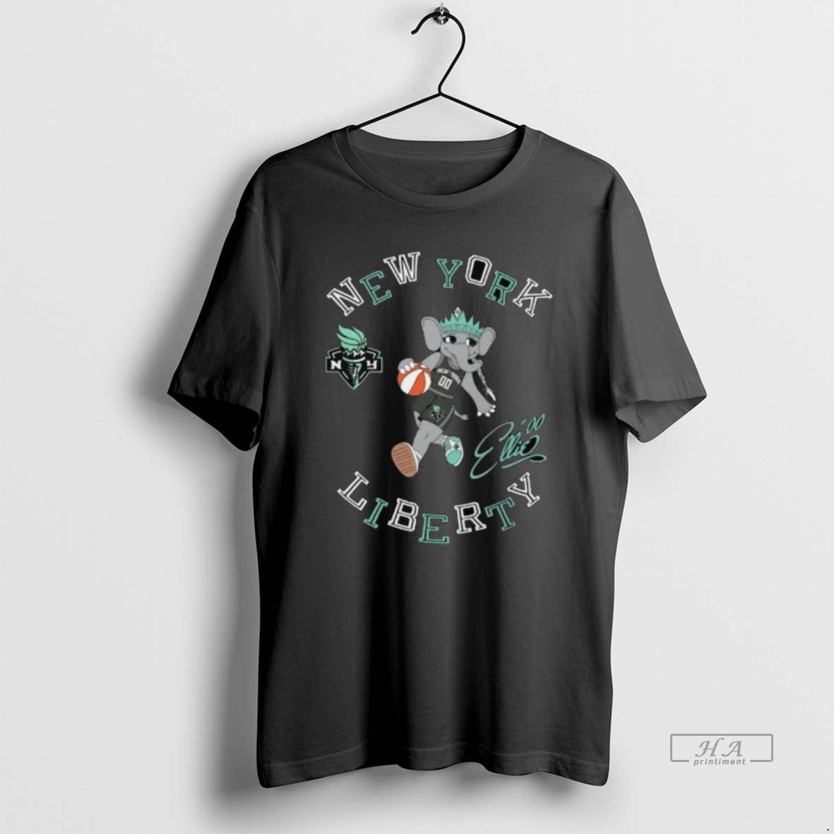 Trendy Wnba New York Liberty Stadium Essentials Black Mascot Numero Uno 2025 Long Sleve Tee