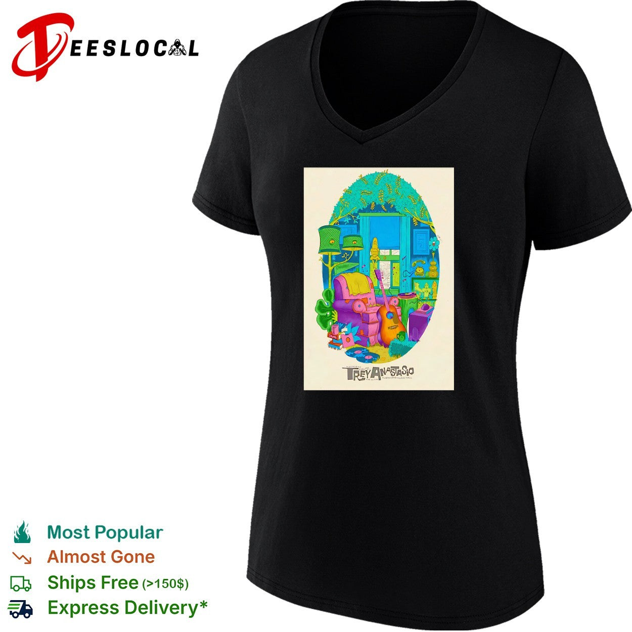 Trey Anastasio illustrated room poster shirt