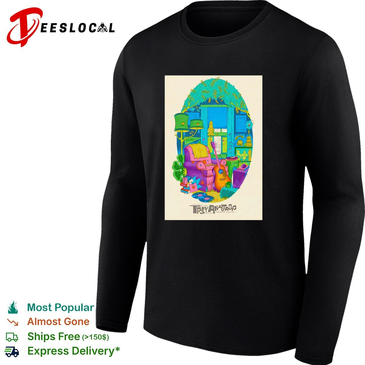 Trey Anastasio illustrated room poster shirt