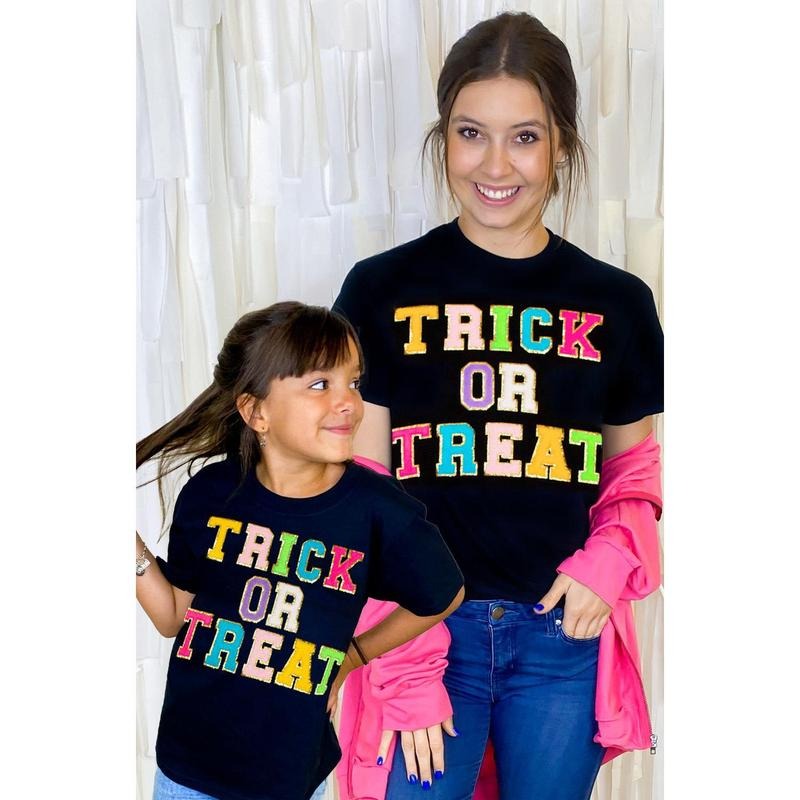 Trick OR Treat Ideal Chenille Graphic T-Shirt Hoodie, Sweatshirt | CiraTrend.com