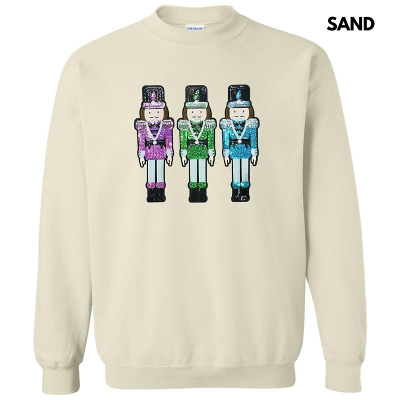 Trio Nutcracker Sequin Patch Sweatshirt T-Shirts, Hoodie | CiraTrend.com