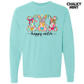 Triple Brushstroke Bunnies Long Sleeve Comfort Colors T-Shirt Hoodie, Sweatshirt | CiraTrend.com