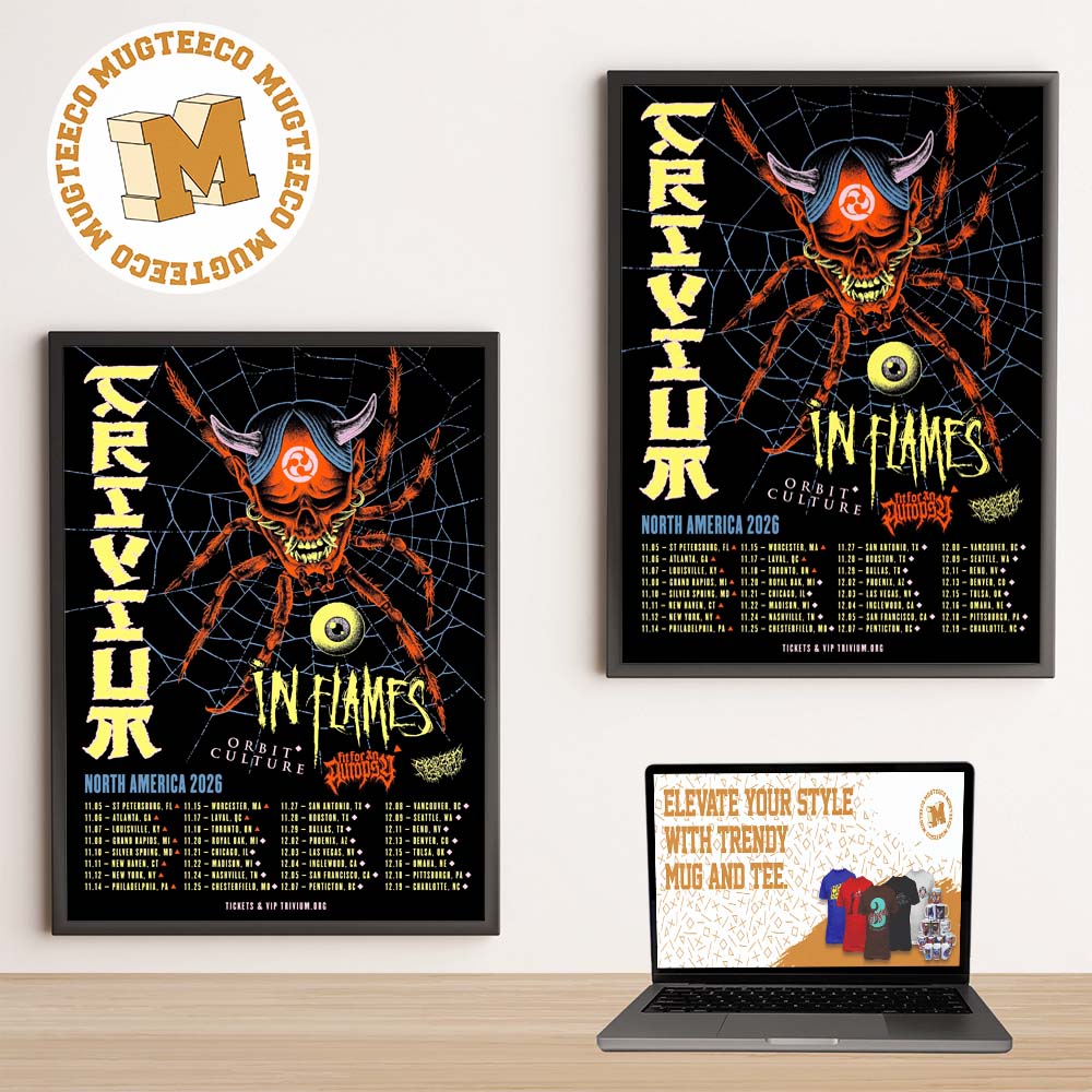 Trivium Band The Crown In The Grave Tour 2026 North America Tour Dates Home Decor Poster Canvas