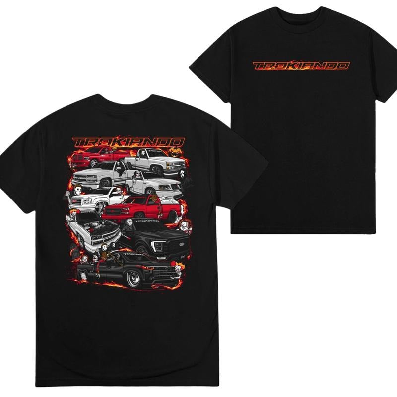Trokiando Pickup Trucks and Characters T-shirt, Car Merch Graphic Design Shirt For Men, Menswear Classic Hoodie, Sweatshirt