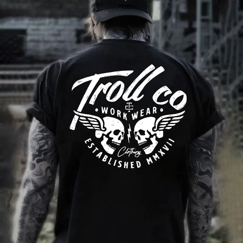 Troll Co Workwear T-shirt Sweatshirt Hoodie, Trending Mechanic Unisex Shirt, Back Side Printed Streetwear | CiraTrend.com