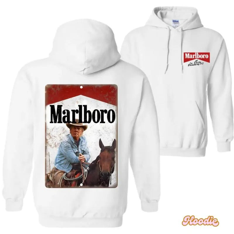 Trum Western Cowboy Marlboro Hoodie, Trum for President 2024 Hoodie, All size-Full Color, Gift for Him and Her T-Shirts,...