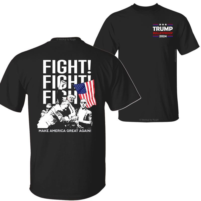 Trump 2024 Fight Bulletproof Shirt, Make America Great Again Shirt, Trump Assassination Attempt Shirt, Bloodied Trump...