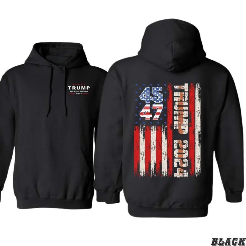Trump 45 47 Hoodie - Sweatshirt, Trump Vance 2024, Support Trump Gift, Unisex Hoodie in all Sizes all Colors for Men, for...