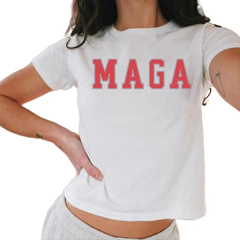 Trump 47 Baby Tee Women, Varsity Style Trump Baby Tee, Trump 2024 Baby Tee Casual Comfort Hoodie, Sweatshirt | CiraTrend.com