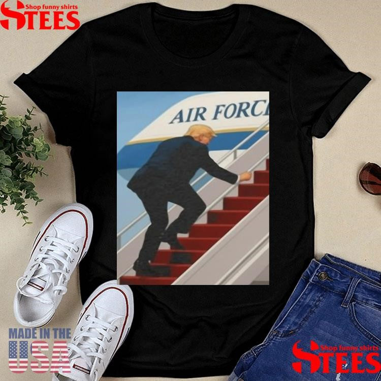 Trump Air Force One Stumble T-shirt Viral Moment 2025 Premium Youth T-shirt