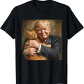 Trump Hugging an Orange Cat 2024 T-Shirt | Unisex Cotton Tee Gift | Full Size Hoodie, Sweatshirt | CiraTrend.com