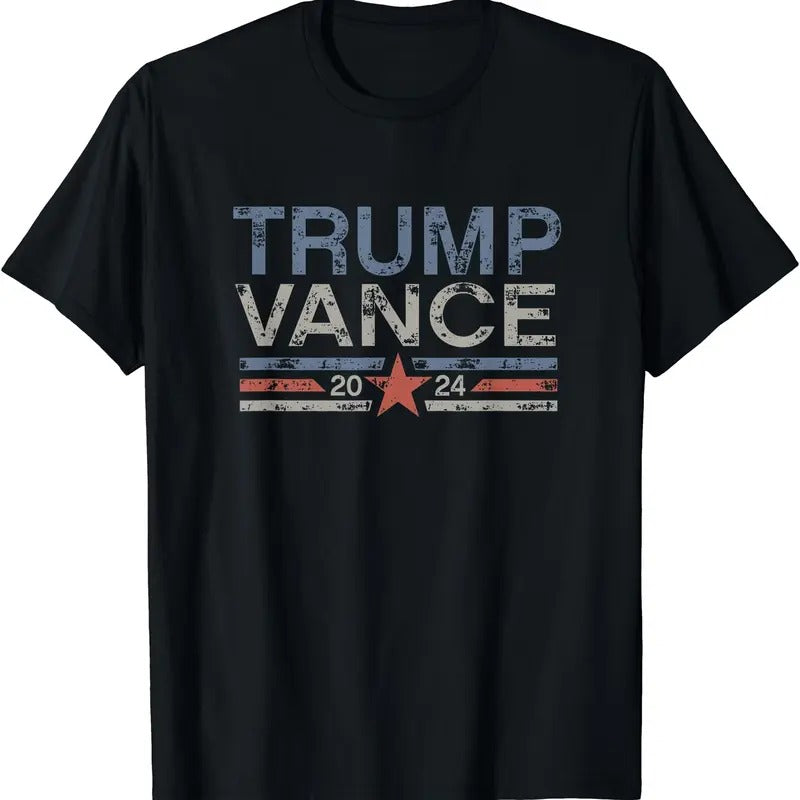 Trump JD Vance 2024 Retro Stripe and Star T-Shirt Hoodie, Sweatshirt | CiraTrend.com