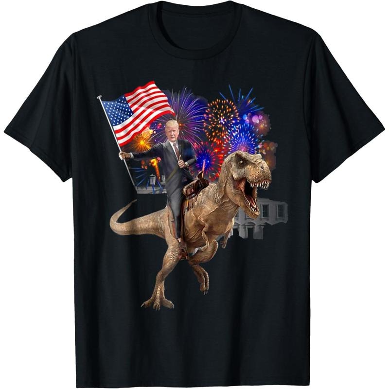 Trump Riding a Dinosaur T-rex Suppor Trump 2020 T-Shirt made in usa Hoodie, Sweatshirt | CiraTrend.com