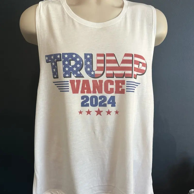 Trump Vance 2024 Flag Ladies Tank Woman's Tank T-Shirts, Hoodie, Sweatshirt | CiraTrend.com