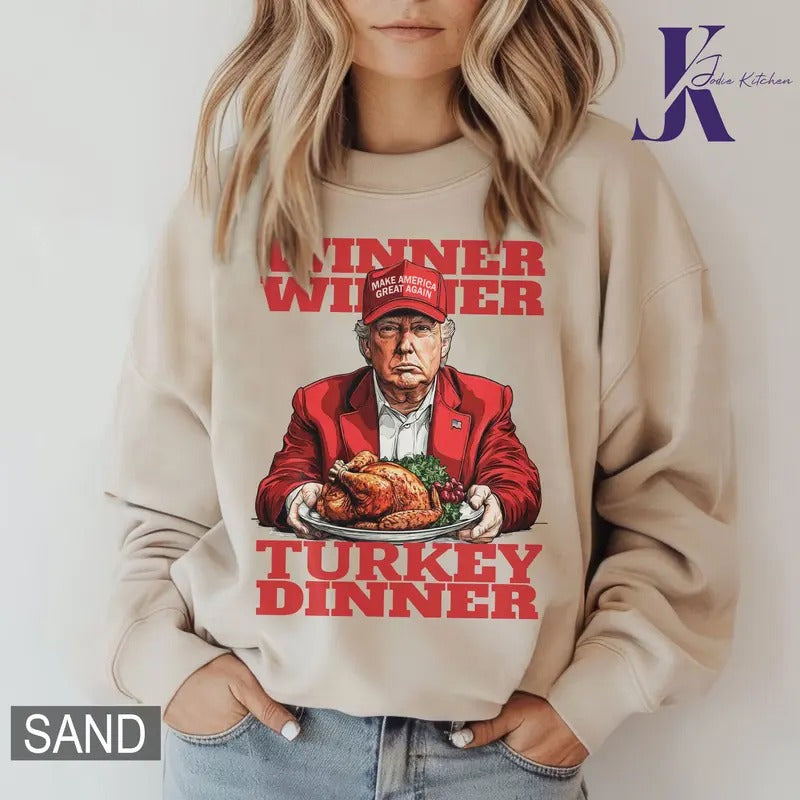 Trump Winner Winner Chicken Gift Unisex T-Shirt, Casual Unisex, Trump Supporter, Trump Won 2024 Cotton Crew Neck Shirt...