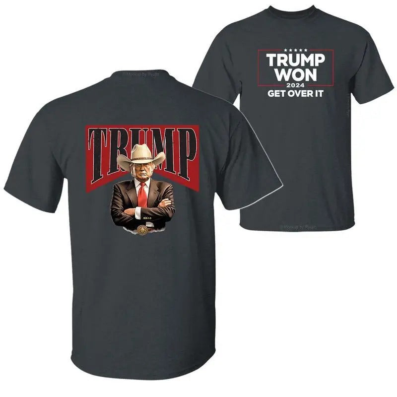 Trump Won Get Over It T-Shirt, Trump for President Shirt, Trump Shirts for Sale, 2 Sided Graphic Printed Unisex Classic...